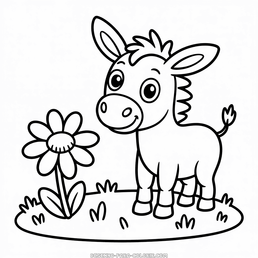 Desenho do Burro Simples para Colorir