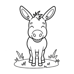 Desenho do Burro Sorridente para Colorir