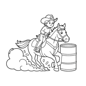 Desenho do Cavaleiro de Barril e Cavalo para Colorir