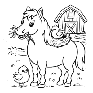Desenho do Cavalo da Fazenda para Colorir
