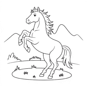 Desenho do Cavalo Empinado para Colorir