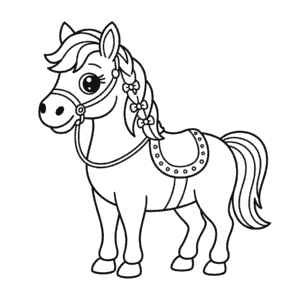 Desenho do Cavalo Sofisticado para Colorir