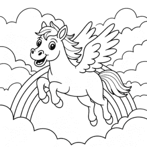 Desenho do Cavalo Voador para Colorir