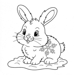 Desenho do Coelho Branco para Colorir