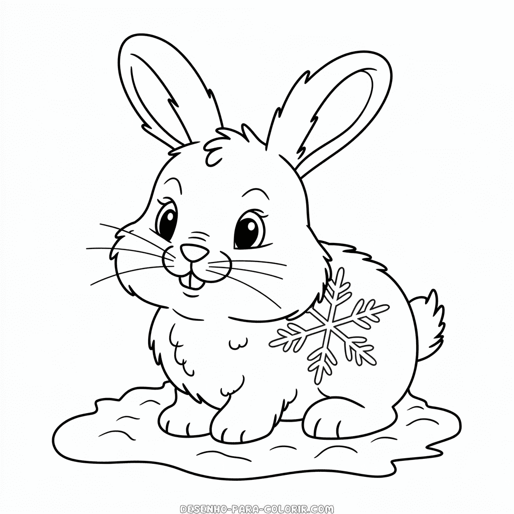 Desenho do Coelho Branco para Colorir