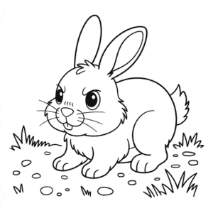 Desenho do Coelho Bravo para Colorir