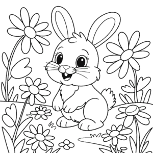 Desenho do Coelho Detalhado para Colorir