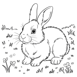 Desenho do Coelho Realista para Colorir