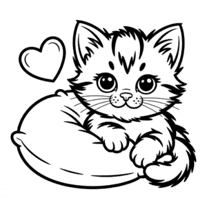 Desenho do Gato Adorável para Colorir