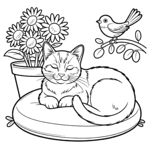 Desenho do Gato Adulto para Colorir