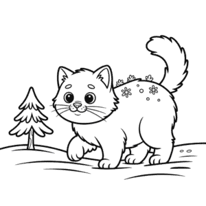 Desenho do Gato Ártico para Colorir