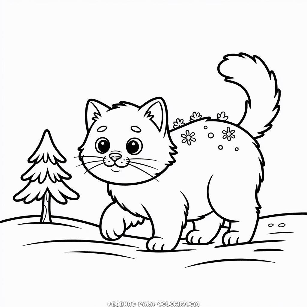 Desenho do Gato Ártico para Colorir