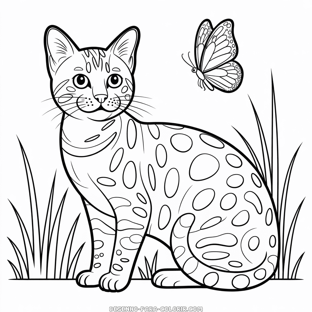Desenho do Gato Bengal para Colorir