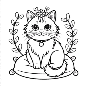 Desenho do Gato Bonito para Colorir