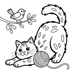 Desenho do Gato Grande para Colorir