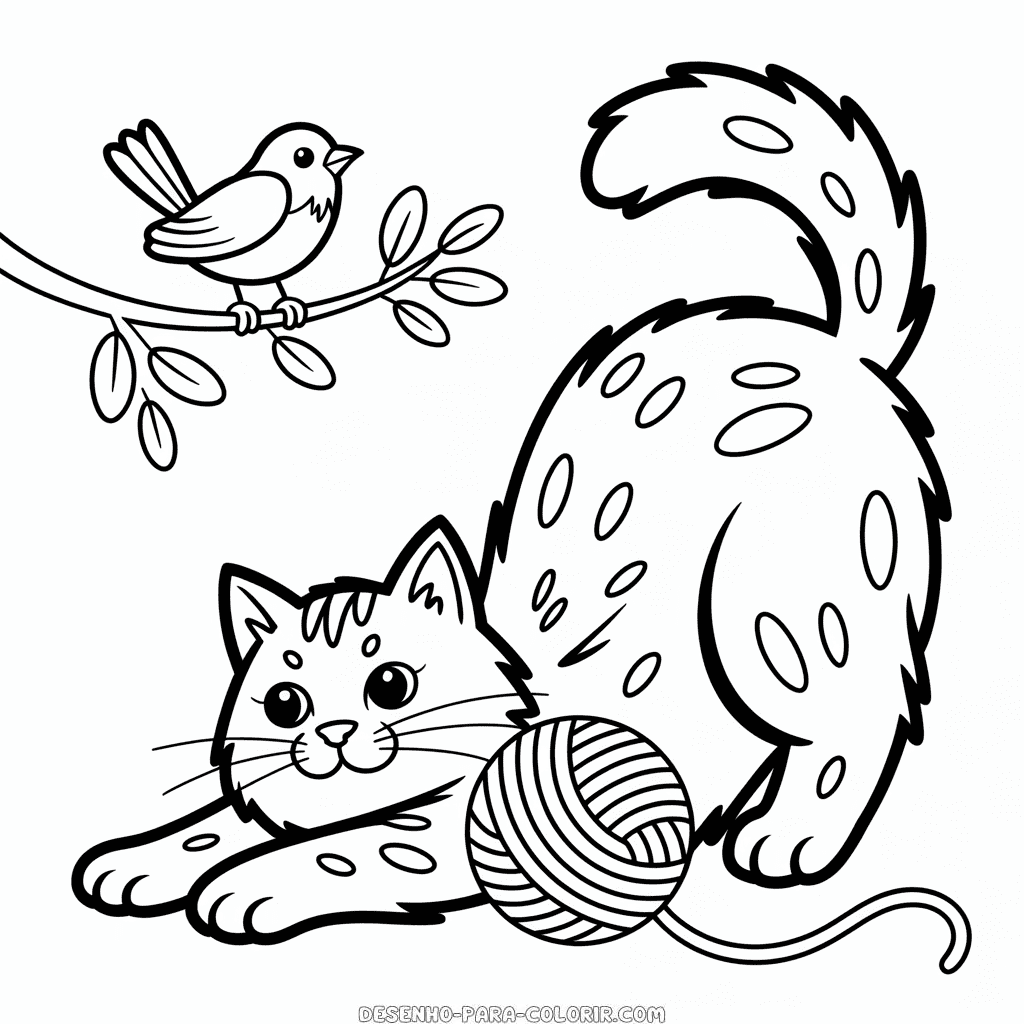 Desenho do Gato Grande para Colorir