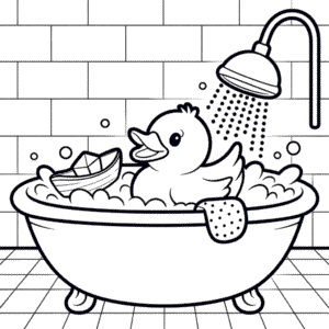 Desenho do Patinho de Borracha para Colorir