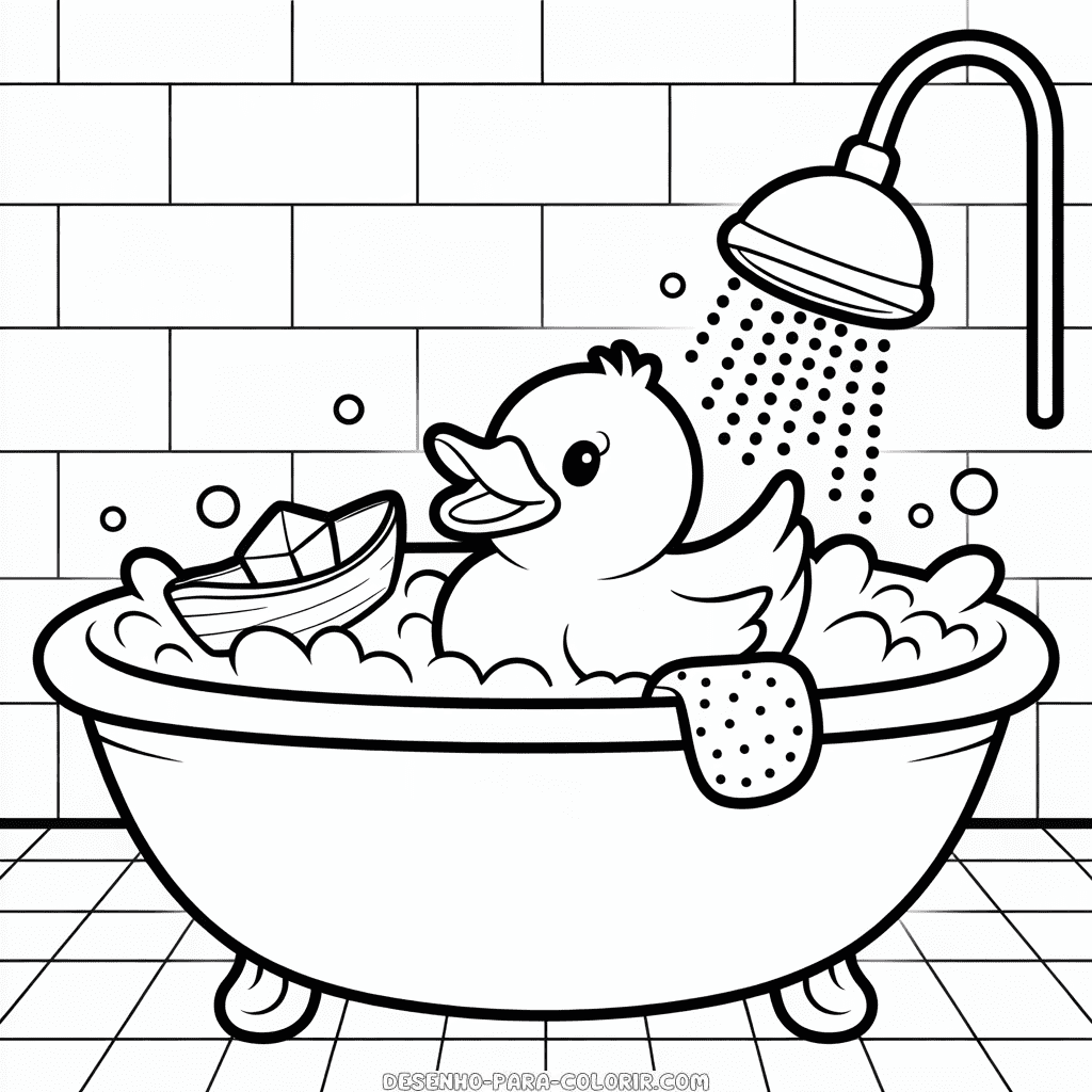 Desenho do Patinho de Borracha para Colorir