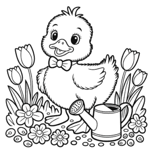Desenho do Patinho Fofo para Colorir
