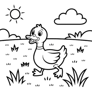 Desenho do Pato Simples para Colorir