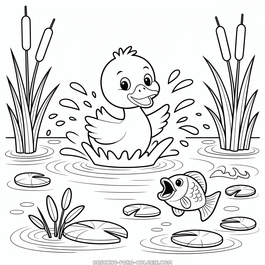 Desenho do Pequeno Pato para Colorir