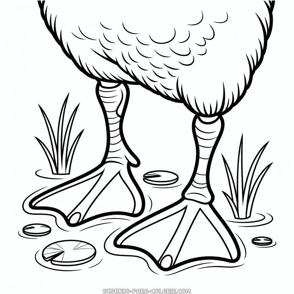 Desenho do Pés de Pato para Colorir