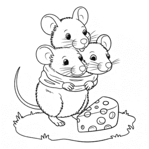 Desenho do Rato de Três Cabeças para Colorir