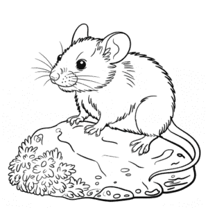 Desenho do Rato Realista para Colorir