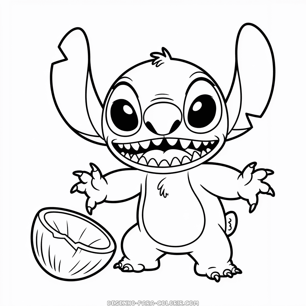 Desenho do Stitch Zangado para Colorir