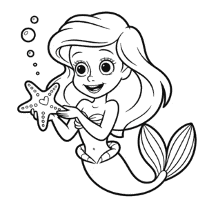 Desenho da Ariel Fofinha para Colorir