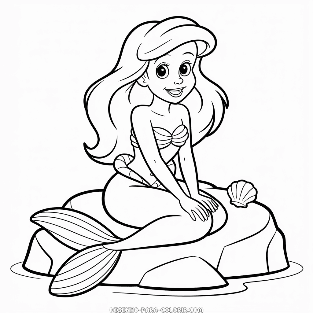 Desenho da Ariel para Colorir
