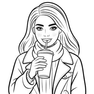 Desenho da Barbie no Outono para Colorir