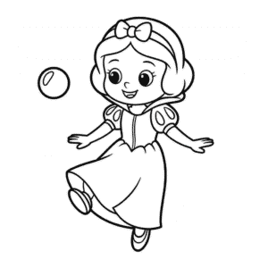 Desenho da Branca de Neve Feliz para Colorir
