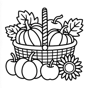 Desenho da Colheita do Outono para Colorir