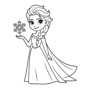 Desenho da Elsa Fácil para Colorir