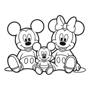 Desenho da Família do Mickey Mouse para Colorir