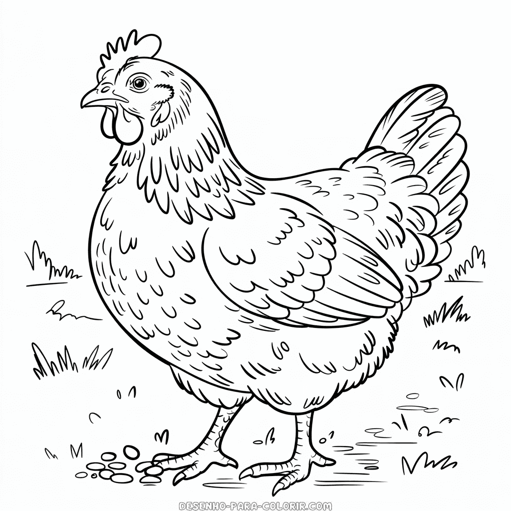 Desenho da Galinha Dura para Colorir