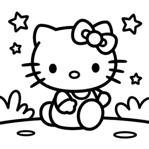 Desenho da Hello Kitty Simples para Colorir