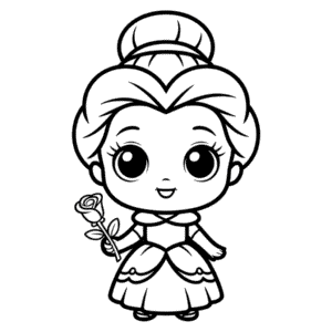 Desenho da Princesa Disney Chibi para Colorir