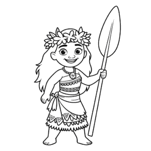 Desenho da Princesa Disney Moana para Colorir