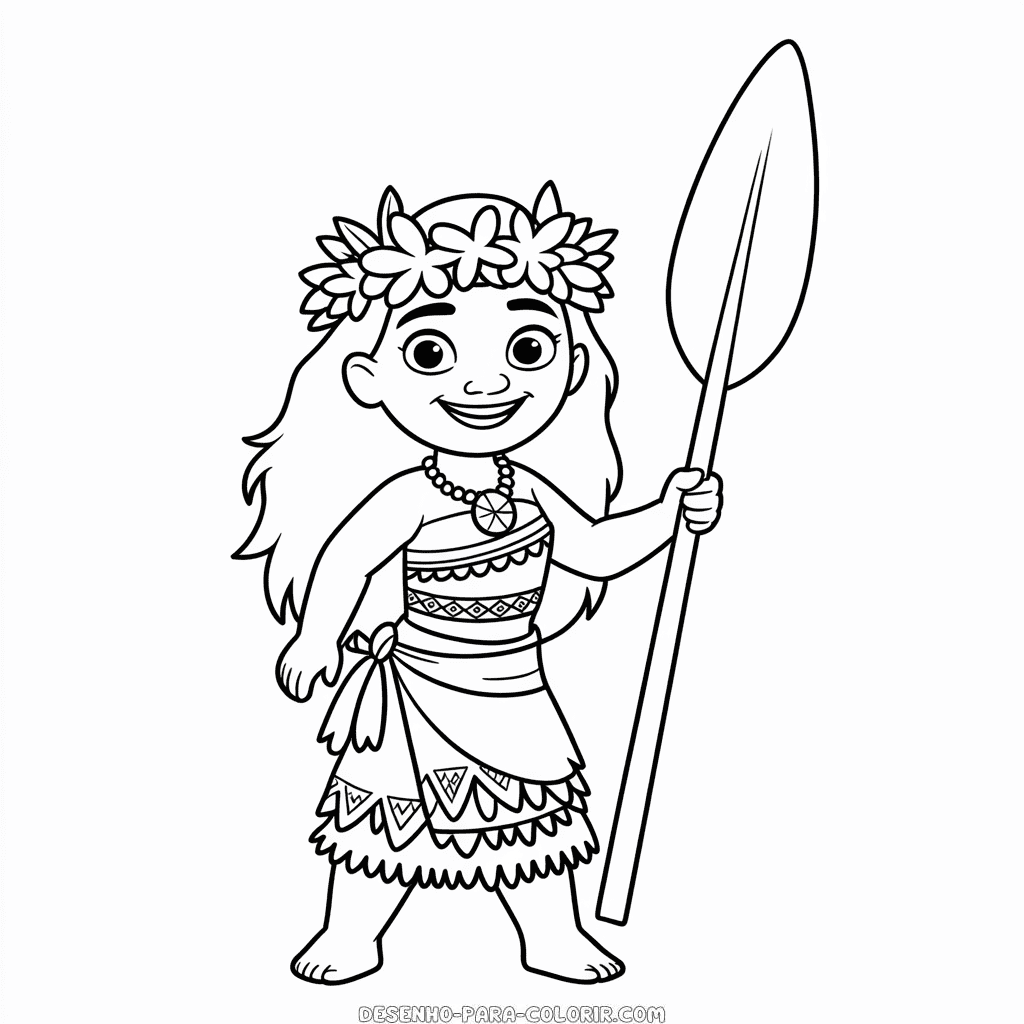 Desenho da Princesa Disney Moana para Colorir
