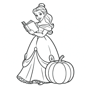 Desenho da Princesa Disney no Outono para Colorir