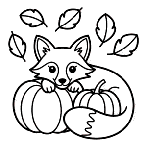 Desenho da Raposa no Outono para Colorir