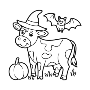 Desenho da Vaca do Halloween para Colorir
