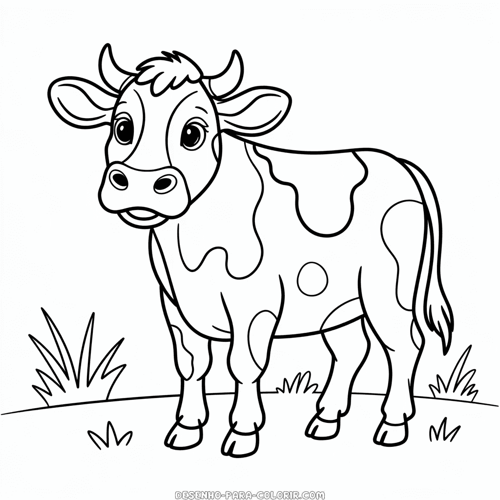 Desenho da Vaca Preto e Branco para Colorir