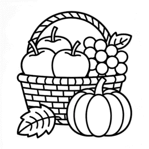 Desenho das Frutas do Outono para Colorir