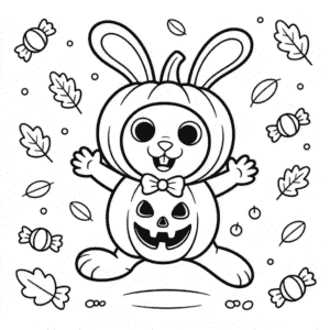 Desenho de Animal Fofo do Halloween para Colorir
