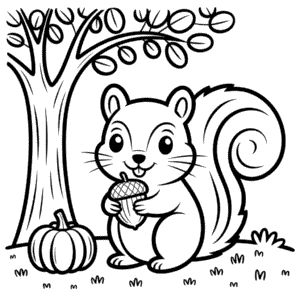 Desenho de Animal Fofo do Outono para Colorir