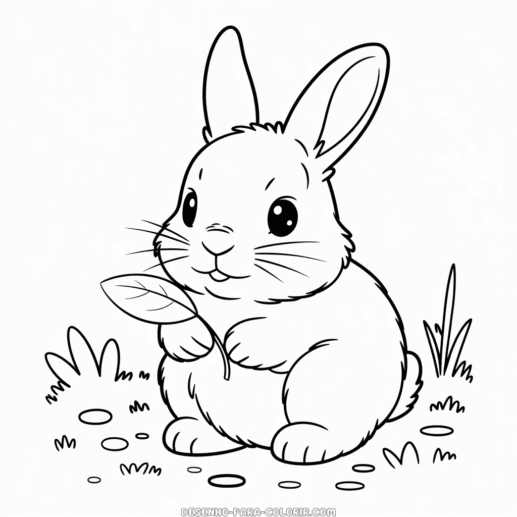 Desenho do Adorável Coelho para Colorir