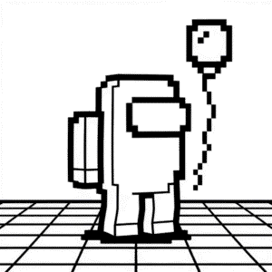 Desenho do Among Us Minecraft para Colorir